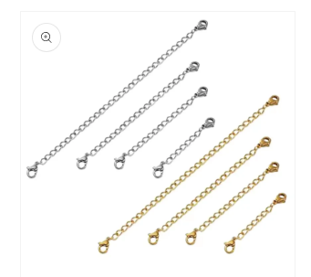 10pcs Stainless Steel Extender Chain Adjustable Necklace Bracelet, Lobster Clasps Extension Link Set for DIY Jewelry Making