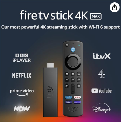 Amazon Fire TV Stick 4K Max | streaming device, Wi-Fi 6, Alexa Voice Remote (includes TV controls), 1st Generation