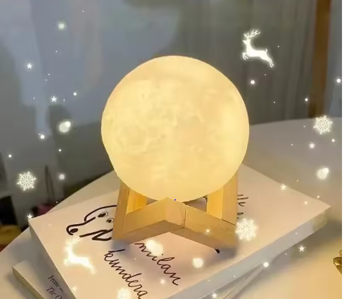 8 cm DIY Planet Lamp Moon Galaxy Night Light Art Painting Graffiti Birthday Gift Bedroom Living Room Decoration (With Stand)